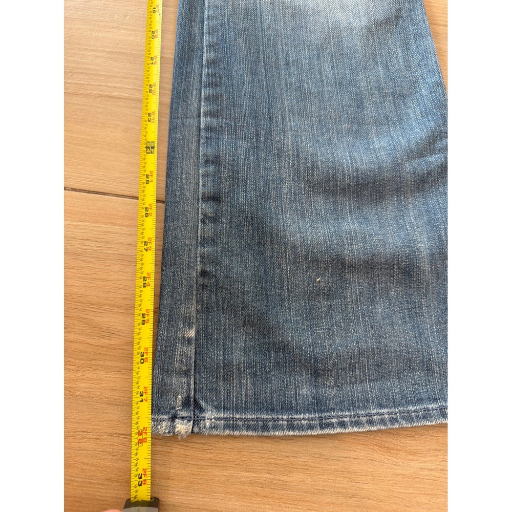 7 For All Mankind Lexie A Pocket Petite Distressed Flare Jeans Blue Size 30 - Picture 5 of 8
